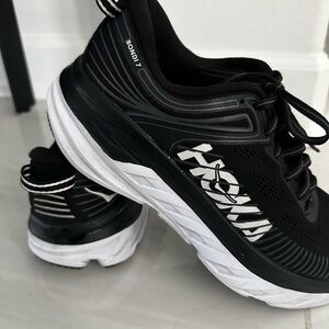 Hoka Woman’s Black and White Athletic Shoes